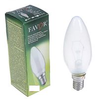 Лампа накаливания Favor B36 Свеча ДСМТ Е14 220В 40Вт 380Лм 2700К 37х100мм картинка 